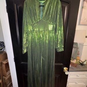 Shimmering Green Long Dress